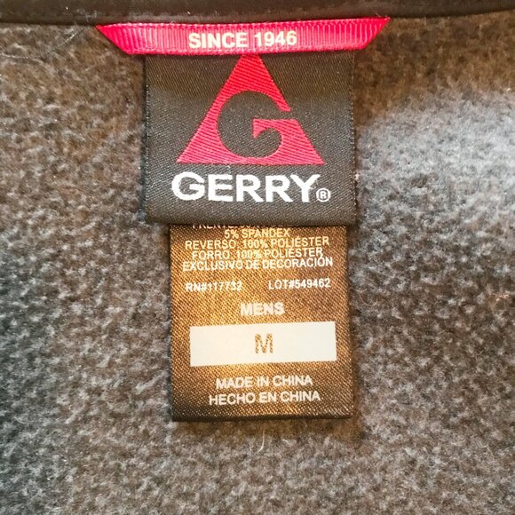 GERRY Mens Full Zip Mixed Media Knit On The Go Fleece Jacket Sweater Medium - Picture 4 of 9